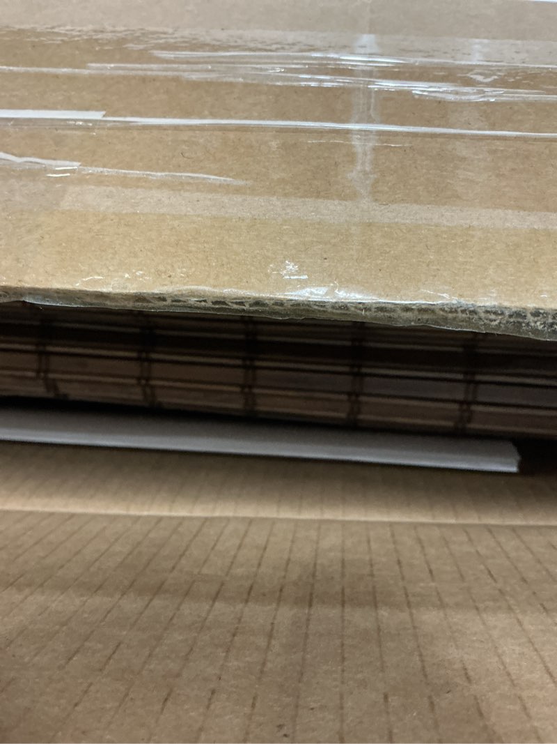 Condition photo showing Good Condition for lazblinds no-drill cordless roman shade - light filtering natural wood, easy install bamboo blind for windows 26.5" w x 64" h, malay walnut malay walnut 26.5"w x 64"h