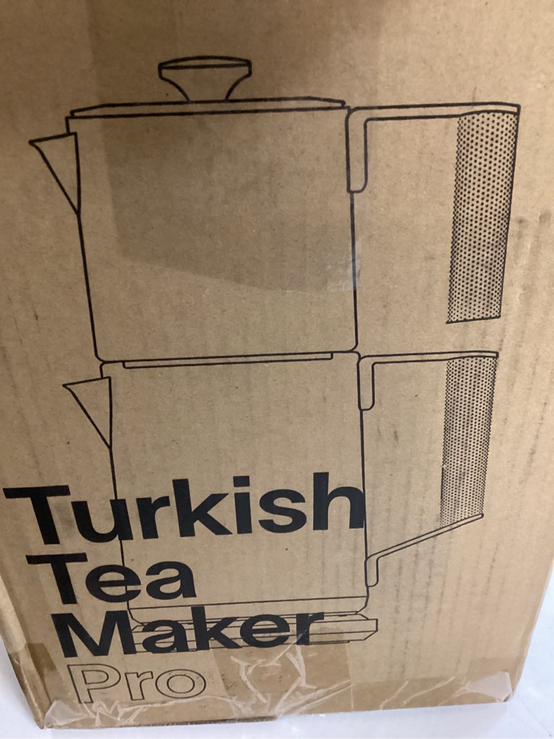 saki turkish tea maker machine pro, electric double-pot teapot 1.75l 120v, 120 min keep-warm, stainl