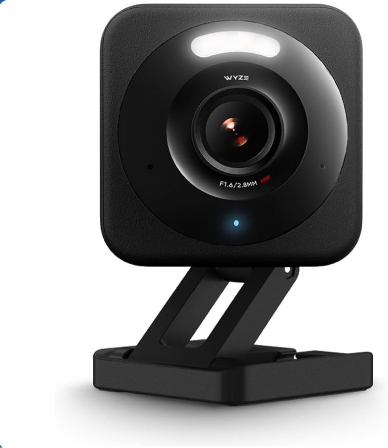 wyze cam v4 (latest model), 2.5k ai security camera, indoor/outdoor cameras for home security, baby monitor & pet camera, vibrant color night vision, no subscription required, free expert help black 1 pack