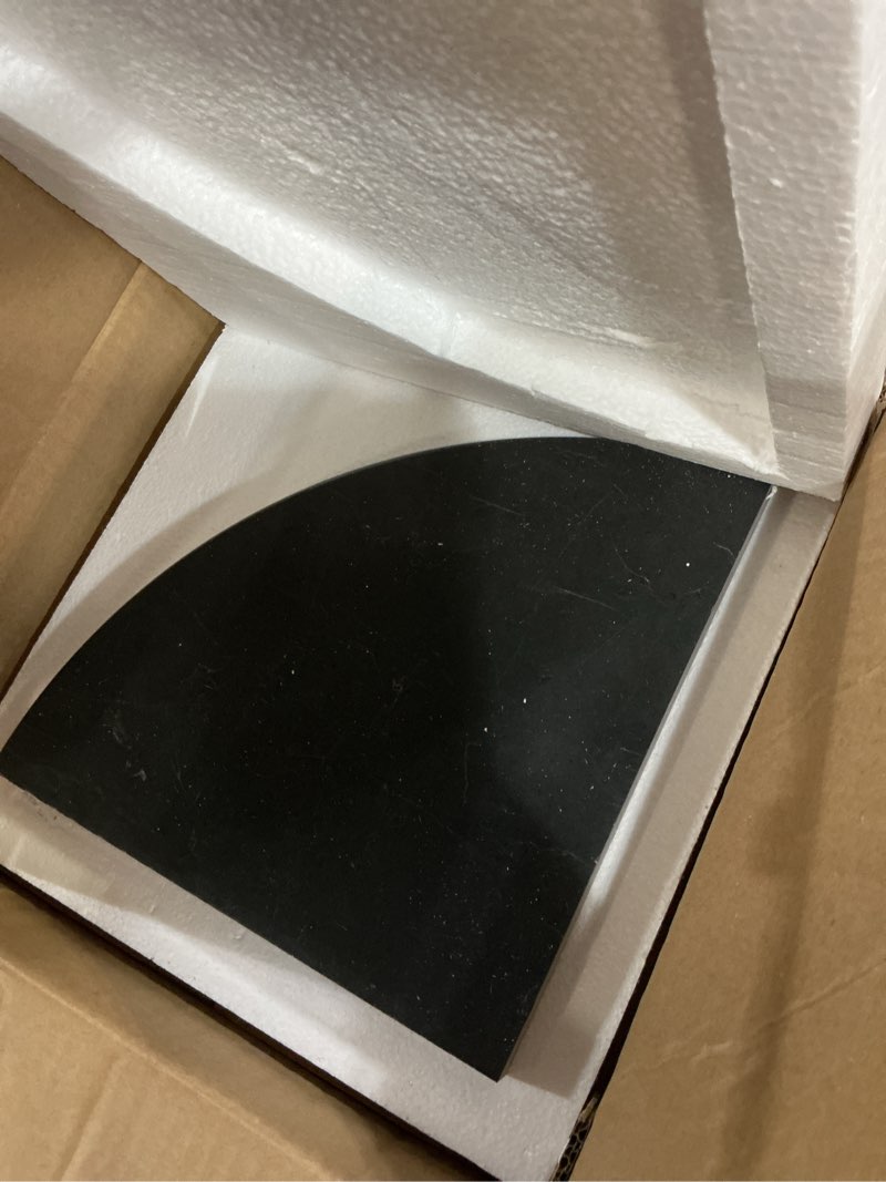 Condition photo showing Good Condition for black marble corner shower shelf, 9 inch carrara white marble corner shelf for bathroom shower decor, wall mounted, polished, 1 pcs 9"x9"-b nero marquina black