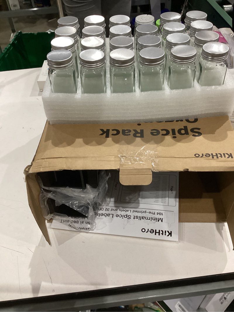 Condition photo showing Good Condition for Magnetic Spice Rack with 24 Jars, 216 Labels, 1 Steel Funnel for Refrigerator?Microwave Oven - Full Set of Spice Organizer 24 Silver-Cap Jars 4 Racks