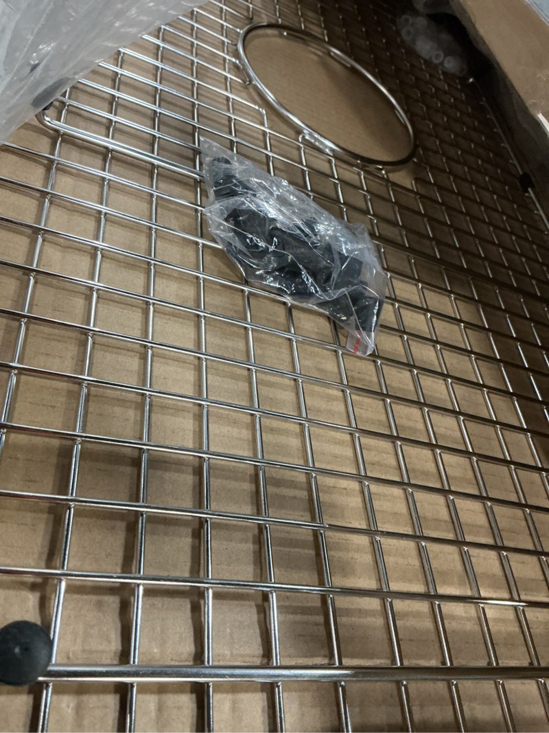Condition photo showing Good Condition for 29.2 in. x 14.2 in. centre drain kitchen sink bottom grid with supersoft silicone feet in 304 grade stainless steel