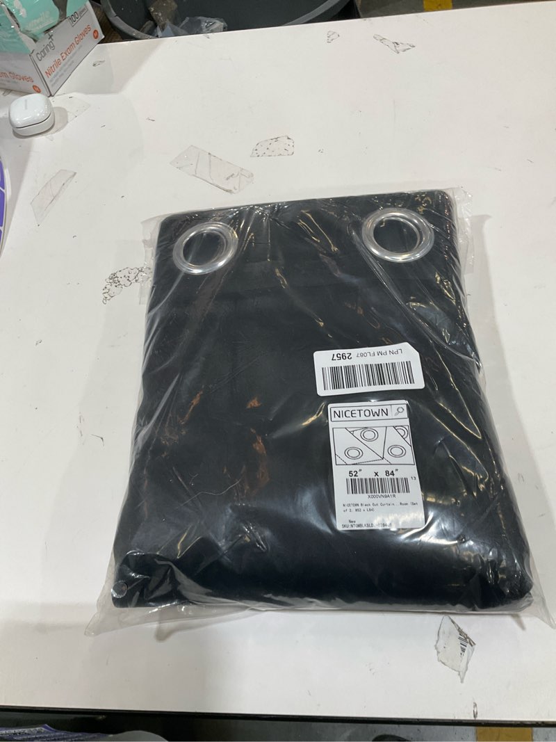 Condition photo showing Good Condition for nicetown black out curtains for bedroom 84 inches long - light reducing thermal insulated solid grommet curtains/panels/drapes for living room (set of 2, w52 x l84) black 52"w x 84"l (pack of 2)
