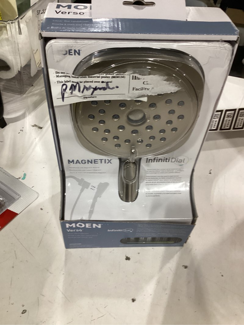 Condition photo showing Good Condition for moen 220h4epsrn verso square handheld shower head 8-spray patterns spot resist nickel