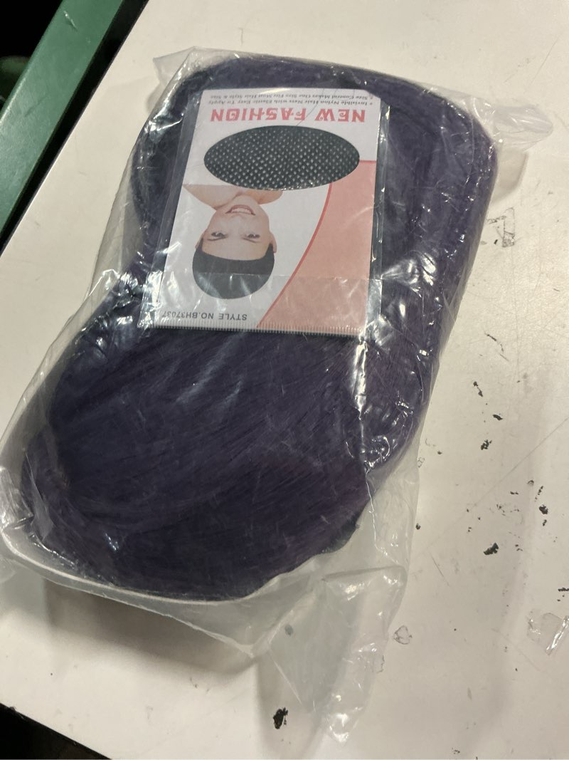 Condition photo showing New/Like New for beron purple long wigs women's wavy wigs with bangs dark purple curly synthetic for cosplay party wigs wig cap included