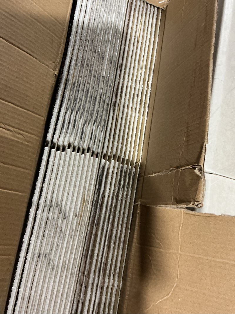 Condition photo showing As Is for Art3d 20-Pack105 Sq.Ft Faux Brick 3D Wall Panels Peel and Stick in Gray Brown, Self Adhesive Waterproof Foam Wallpaper for Bedroom, Bathroom, Kitchen 27.5x27.5inch Gray/Brown 20