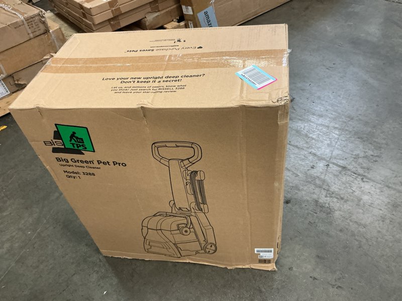 Condition photo showing New/Like New for Bissell® Big Green® PET PRO Carpet Cleaner with 8 Row XL DirtLifter PowerBrush, 9-inch Long Reach Hose, 2 Upholstery Tools, Includes Pet Pro Oxy Urine Eliminator Formula Black/Green