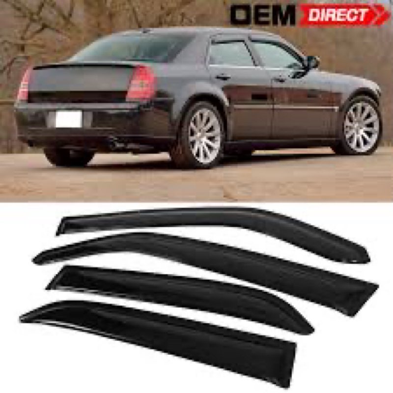 Fits 05-10 Chrysler 300 Dodge Magnum Side Window Visors Sun Rain Guards 4PCS