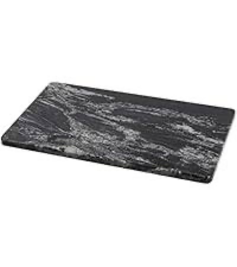 Adolif Black Marble Cutting Board For Kitchen, Large Marble Slab Pastry Board With Non-Slip Feet For
