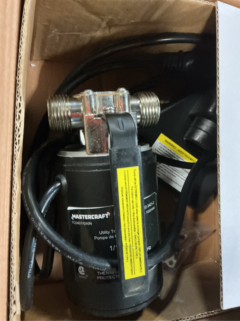 Condition photo showing As Is for mastercraft 1/10-hp non-submersible electric pump, 