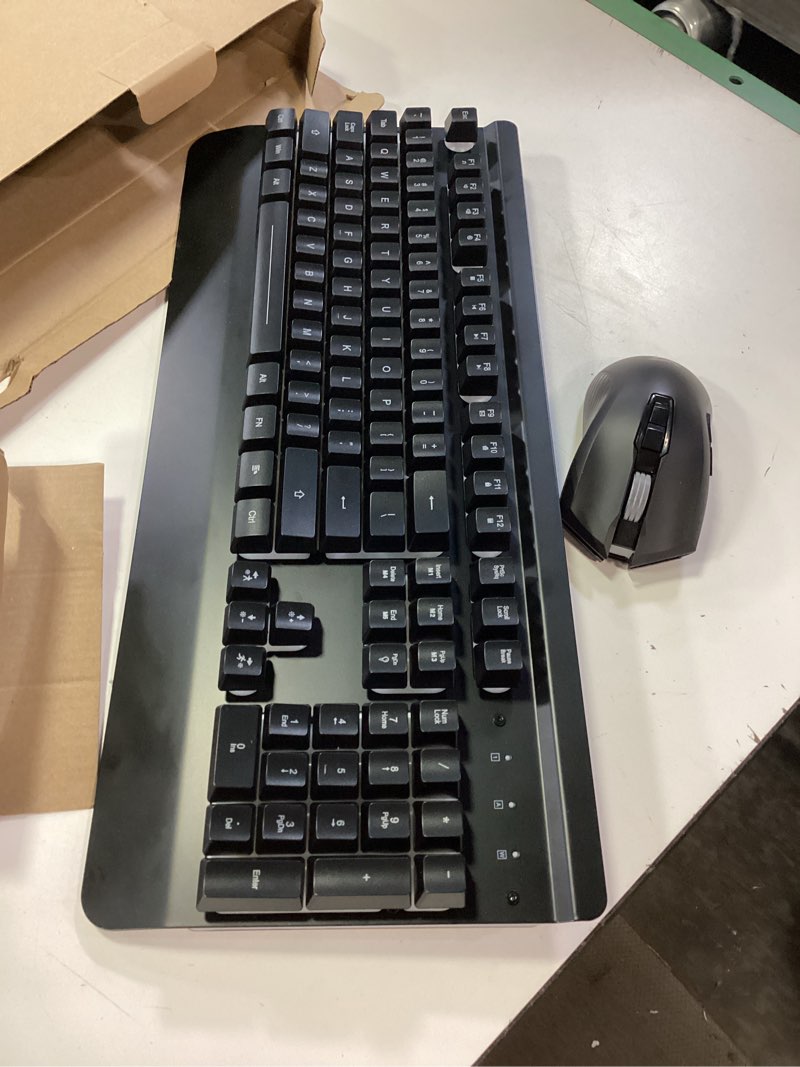 Condition photo showing Good Condition for risophy wireless gaming keyboard and mouse combo, metal panel, 7 color backlits, rechargeable 3200 m