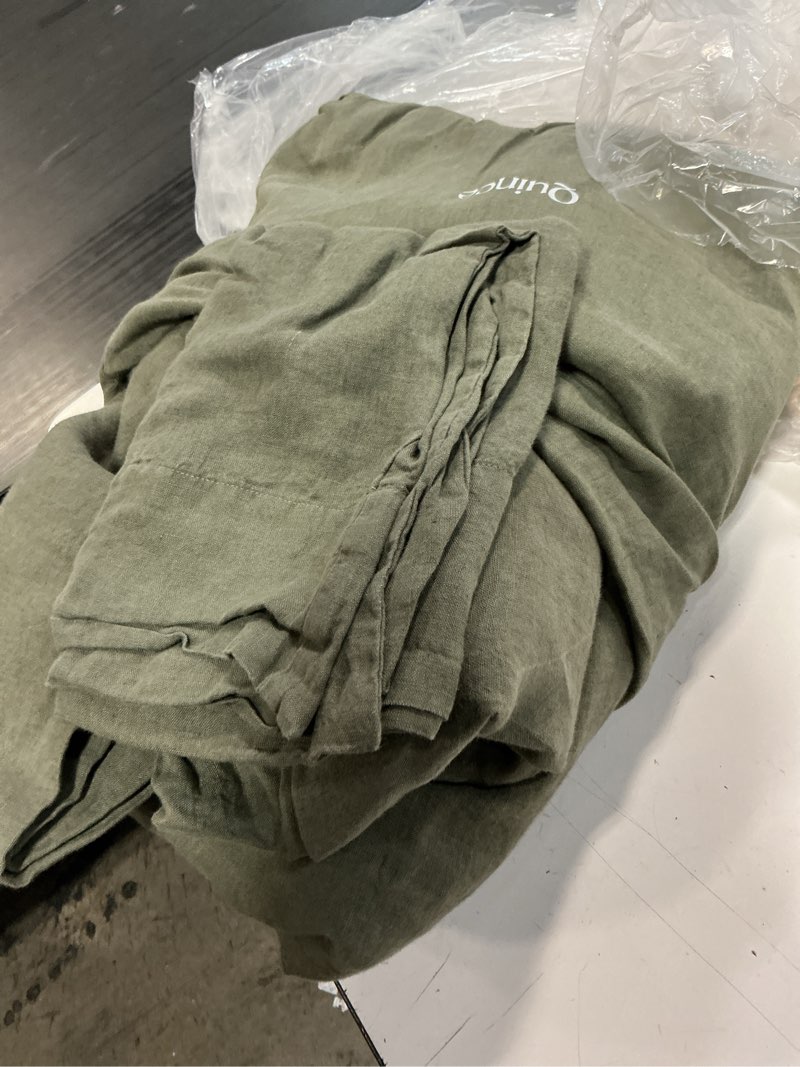 Condition photo showing As Is for duvet cover heirloom linen(quince)