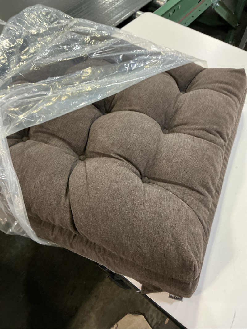Condition photo showing As Is for HAVARGO Recliner Cushions for Elderly, 20x20x5 Inch Thick Chair Cushion Patent Design Soft Tufted Dual Layer Booster Seat Cushions for Seniors Recliner Risers Taupe 1P Taupe 20x20x5
