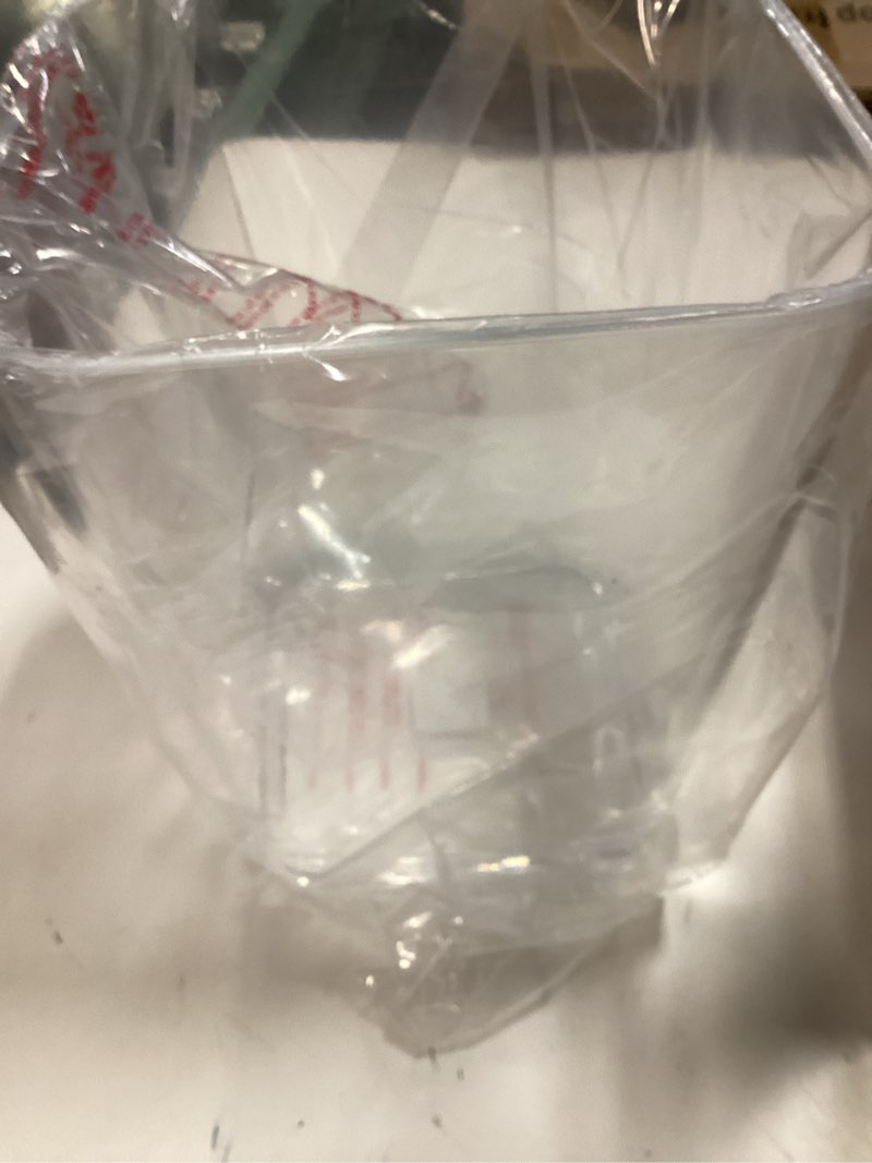 Condition photo showing New/Like New for huang acrylic clear square wastebasket trash can | garbage container bin for bathrooms, kitchens, home offices | shatter-proof, stylish, durable and compact design