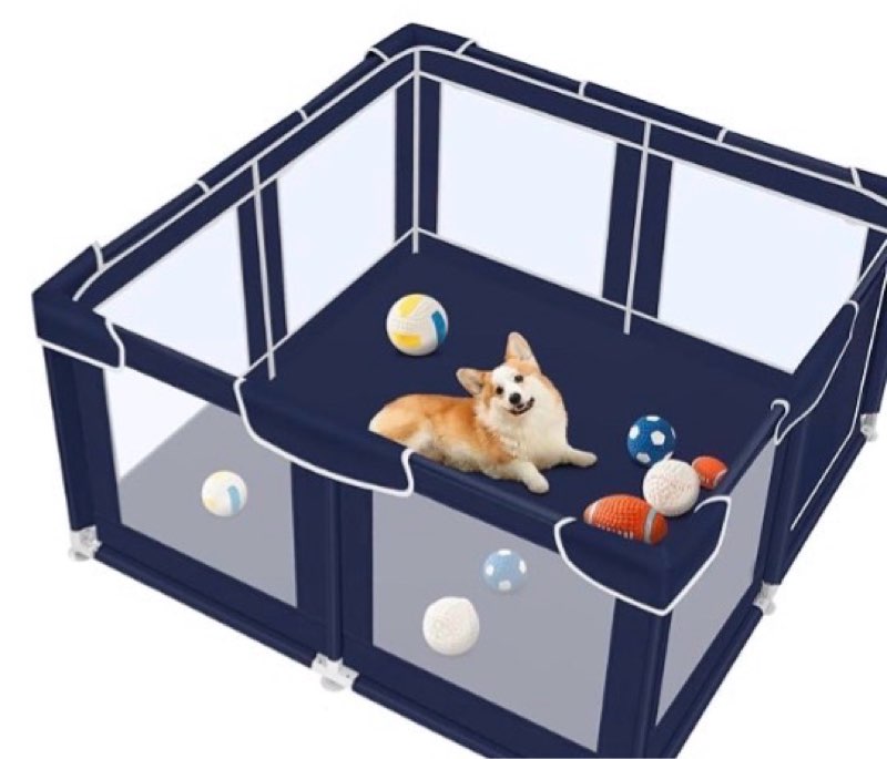 dog playpen 50 × 50 inch, puppy playpen with bottom, 32 inch height pet playpen