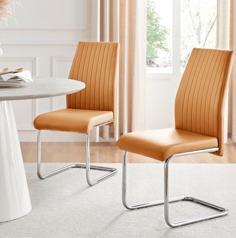 Mustard Dining Chairs Set of 2 - Lorenzo Seating for Dining Room Set of 2 - Premium Dining Room Seats - Modern & Stylish (2X Mustard Chairs)