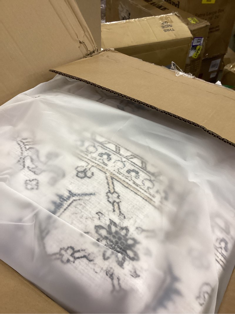 Condition photo showing Good Condition for Washable Area Rug 8x10, Area Rugs Stain Resistant Neutral Washable Rugs for Living Rooms Bedroom Vintage Non-Slip Thin Large Size Area Rug?BeigeBlue? Beigeblue 8' x 10' (Rectangular)