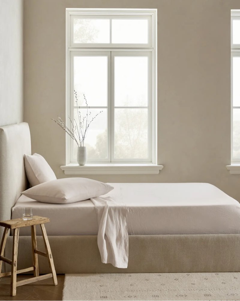 european linen sheet set solid: sand(unknown size)