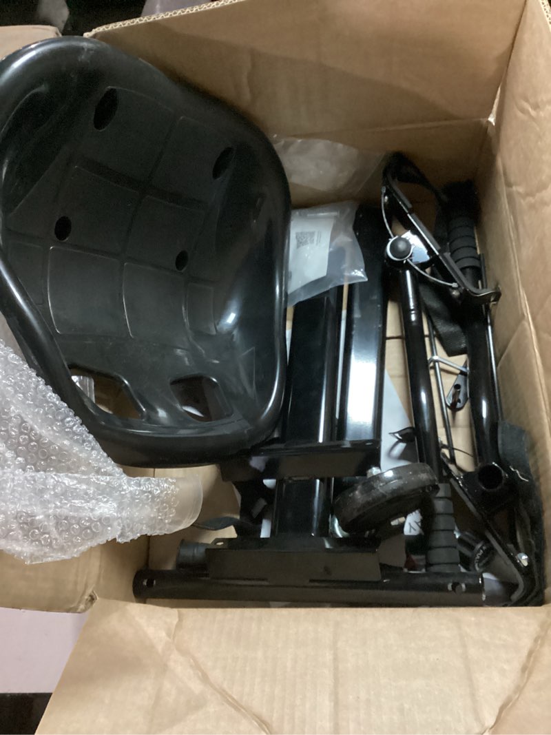 Condition photo showing As Is for K1 Go-Kart Seat Attachment for Self-Balancing Scooters, Adjustable Frame Fits 6.5"/8"/10" Boards, Easy Install, Kids & Family Fun (Scooter Not Included)–Classic Black