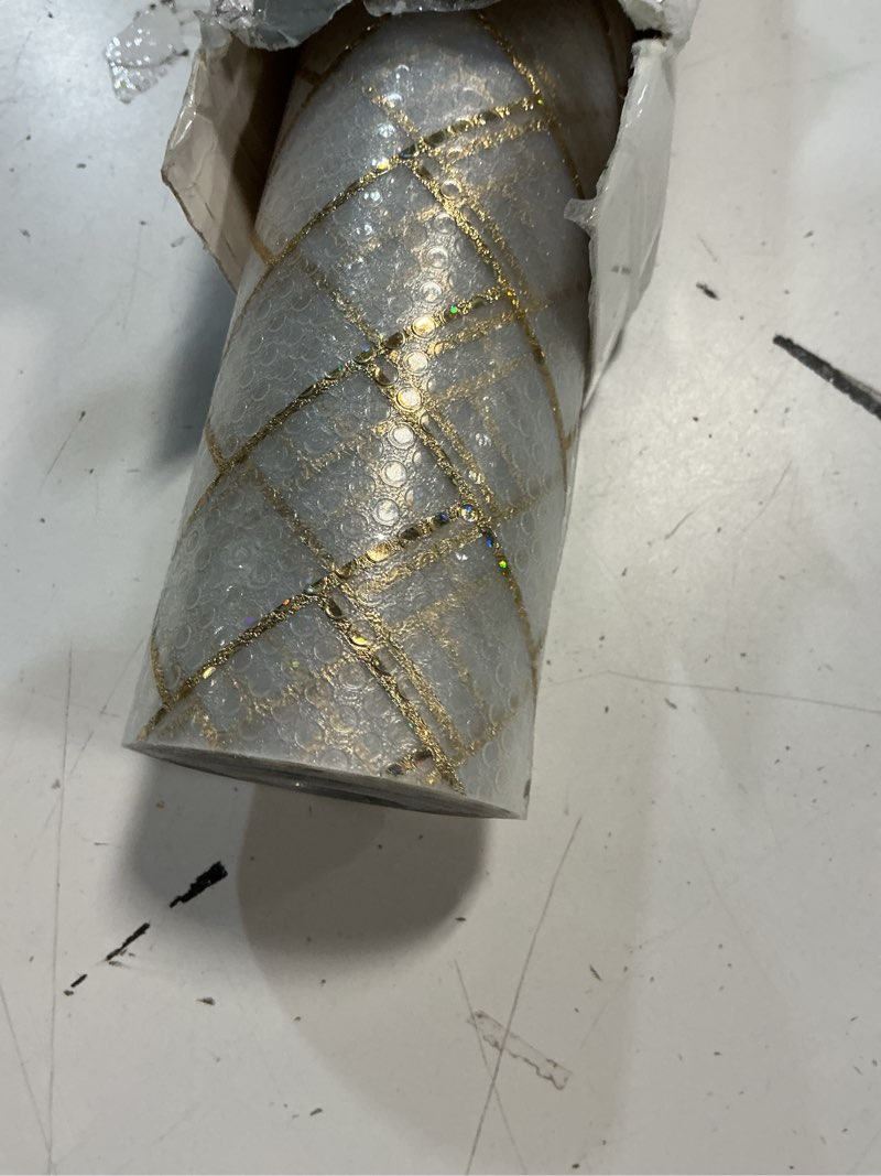 Condition photo showing Good Condition for cooyes shelf liner for kitchen cabinets – non-adhesive waterproof drawer liner – durable eva material easy-to-cut shelf paper for refrigerator, cupboard, dresser with modern pattern antique golden 23.6"w x 236"l
