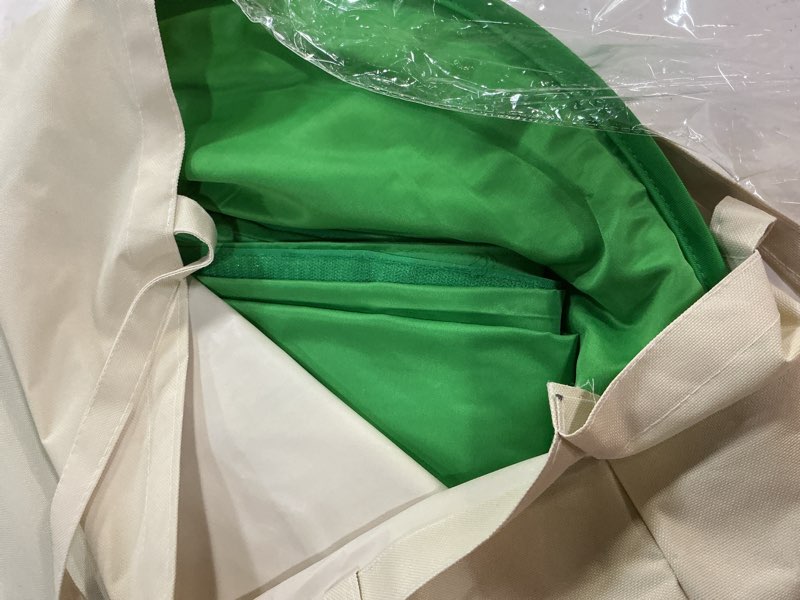 Condition photo showing As Is for Portable Green Screen Chair, 59 in Greenscreen Backdrop with Stand Double Sided Foldable Green Background, Chroma Key, for Video Chats and Meetings, Photography, Photo Zoom, Streaming Games