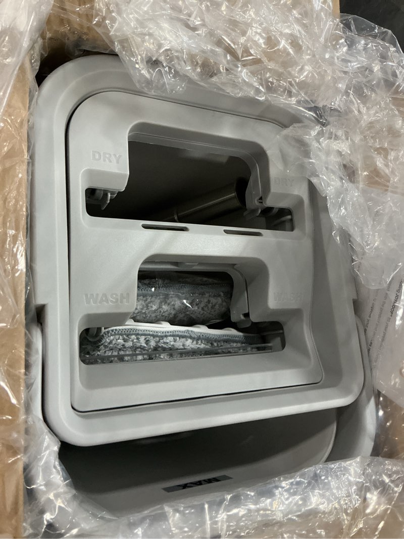 Condition photo showing Good Condition for joymoop mop and bucket set, hands-free flat floor mop with 3 washable microfiber pads, wet and dry use, ideal for home and commercial floor cleaning white lite133