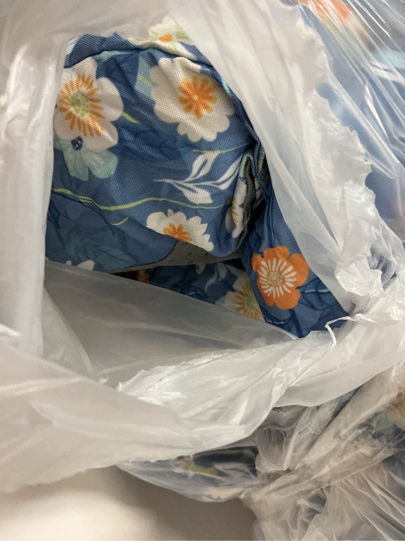 Condition photo showing Good Condition for waterproof outdoor chaise lounge chair cushion 74.4 x 22 x 4.7 inches memory foam lounge chair cushions for outdoor furniture with ties, thickened pool lounge chair cushion, blue floral blue floral 74.4" l x 22" w x 4.7" h
