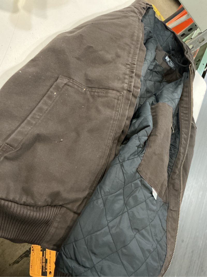 Condition photo showing As Is for carhartt men's washed duck active jac x-large tall dark brown