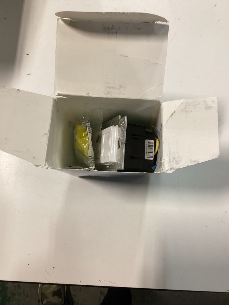 Condition photo showing As Is for Lutron Caseta Smart Fan Speed Control Switch (Lutron Smart Hub Required), Single-Pole, PD-FSQN-WH, White White Smart Fan Control