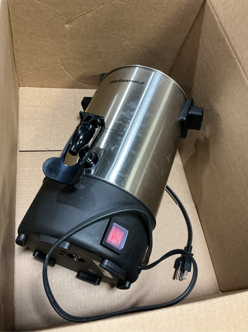 Condition photo showing As Is for hamilton beach 45 cup coffee urn and hot beverage dispenser, silver single-spout