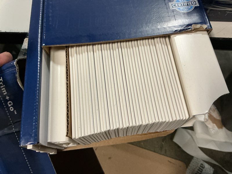 Condition photo showing Good Condition for levolor trim+go 2-in slat width 35-in x 64-in cordless white faux wood room darkening horizontal blinds