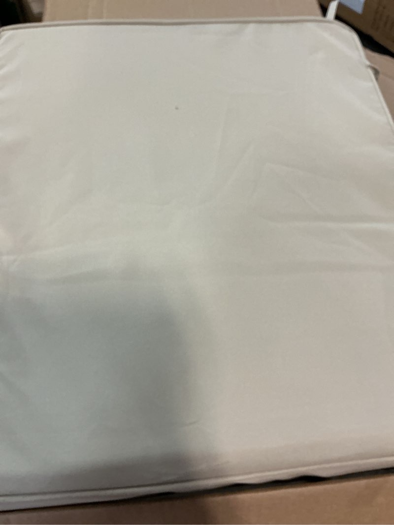 Condition photo showing Good Condition for outdoor chair cushions set of 6: waterproof & fade resistant seat cushion for patio furniture - 18.5 x 16 x 2 inch chair pads with ties and hidden zipper - patio chair cushion replacement, beige 18.5x16x2 inch | 6 pack beige