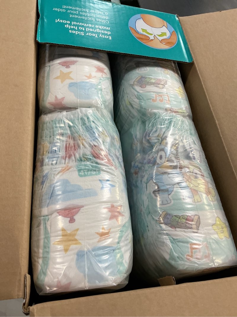 Condition photo showing New/Like New for pampers training pants - easy ups boys & girls bluey - size 4t-5t, 104 count, children's potty underwear (packaging may vary) 4t-5t 104