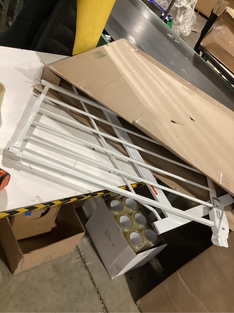 Condition photo showing As Is for Regalo Easy Step 49-Inch Extra Wide Baby Gate, Includes 4-Inch and 12-Inch Extension Kit, 4 Pack of Pressure Mount Kit and 4 Pack of Wall Mount Kit White 29-49"W x 30"H