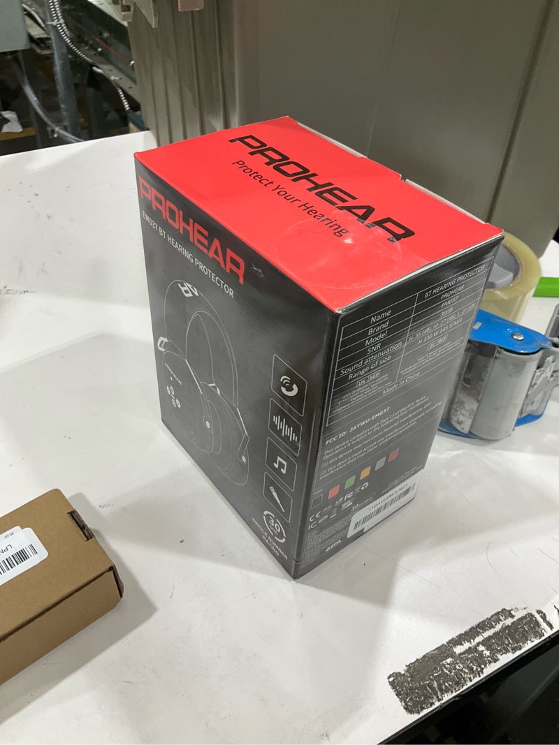 Condition photo showing Good Condition for PROHEAR 037 Bluetooth 6.0 Hearing Protection Headphones with Rechargeable 1500mAh Battery, 30dB SNR Safety Noise Reduction Ear Muffs 120H Playtime for Mowing, Workshops, Snowblowing - Black 037black