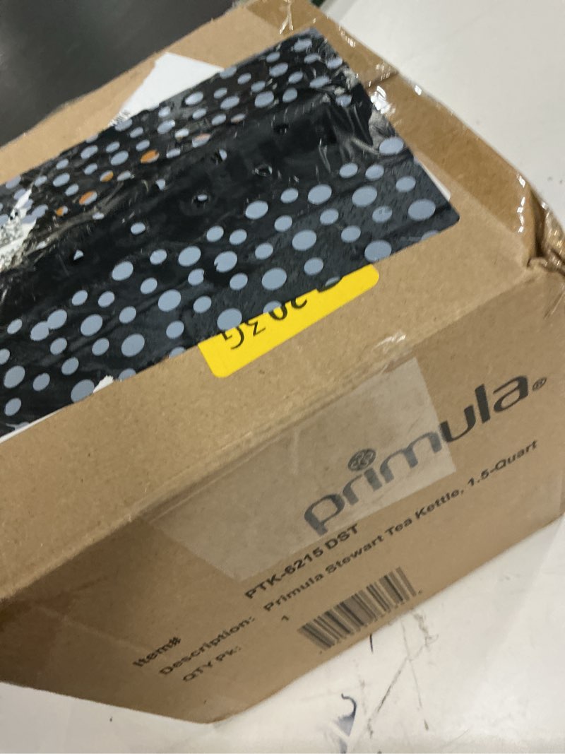 Condition photo showing Good Condition for primula stewart whistling stovetop tea kettle food grade stainless steel, hot water fast to boil, cool touch folding, 1.5-quart, brushed with black handle 1.5 quarts