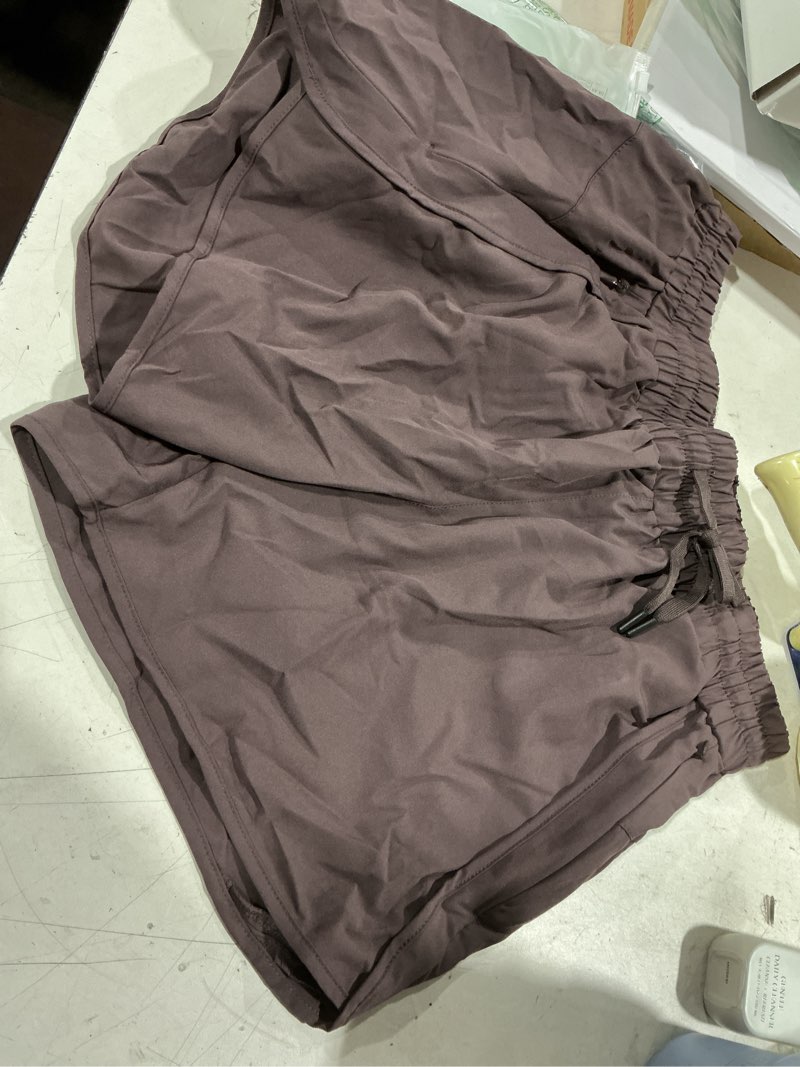 Condition photo showing Good Condition for ksmien women's 5"/ 7" athletic running shorts quick dry lightweight workout gym shorts with zipper pockets upf 50+ 5 inch large grey purple