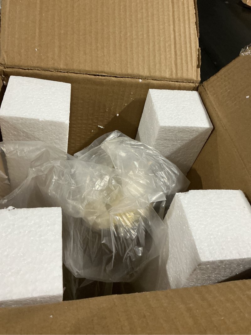 Condition photo showing Good Condition for Elegant Candle Lantern Set- 3 Sizes (26", 19", 13" H) - Tempered Glass Panel Stainless Steel Lanterns for Versatile Indoor & Outdoor Decorating - Perfect for Celebrations(Gold)