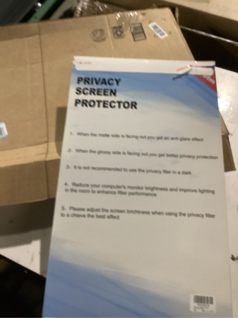 Condition photo showing As Is for [2-pack] 27 inch computer privacy screen for 16:9 monitor, removable anti glare blue light filter & anti-scratch protector film - eye protection privacy shield for desktop monitors 27 widescreen (16:9)