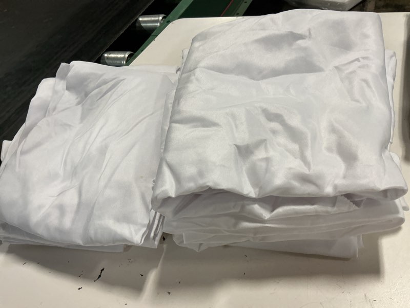 Condition photo showing Good Condition for 8 pack white round tablecloth 60 inch white table cloth (fits 20-48 inch tables) stain and wrinkle resistant reusable and washable polyester fabric for buffet wedding party and banquet white 8 pack - 60 inch round