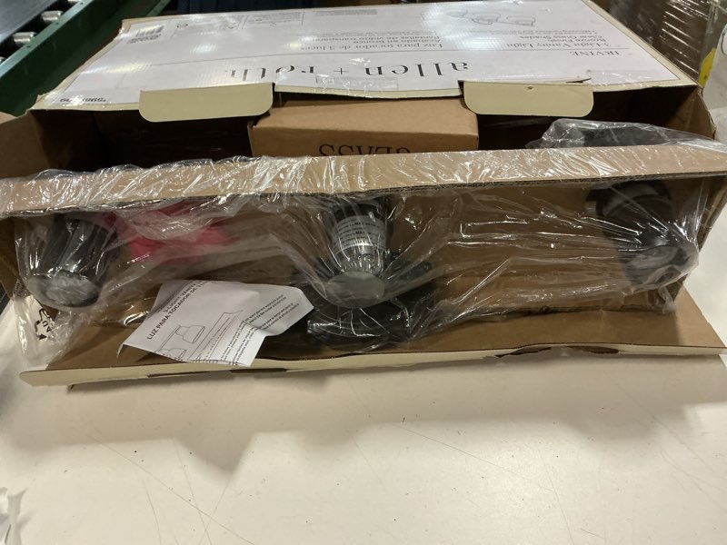 Condition photo showing New/Like New for allen + roth irvine 23-in 3-light matte bronze transitional vanity light