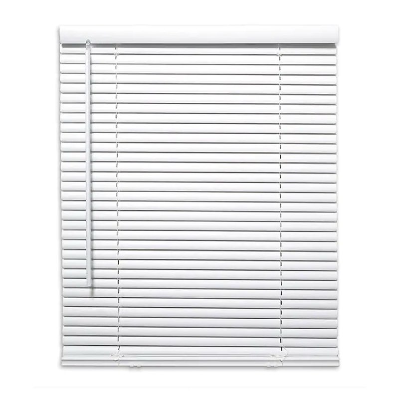Project Source 1-in Slat Width 39-in x 64-in Cordless White Vinyl Light Filtering Mini Blinds