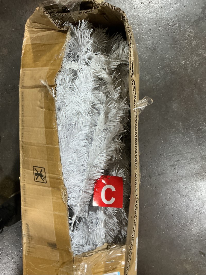 Karl home 8FT Prelit White Artificial Christmas Tree with 500 RGB Lights, Remove Contral 8 Light Mod