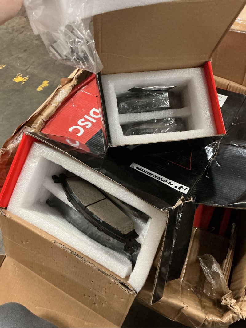 Condition photo showing As Is for A-Premium Front and Rear Drilled and Slotted Disc Brake Rotors + Ceramic Pads Kit Compatible with Select Ford & Lincoln Models - Explorer 2011-2019, Taurus 2010-2019, Flex, MKS, MKT, 12-PC Set