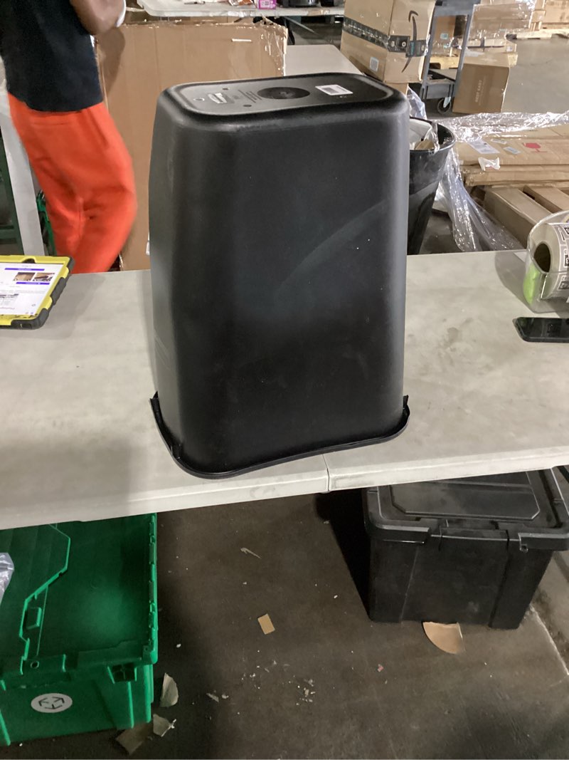 Condition photo showing As Is for rubbermaid commercial wastebasket trash container, 41qt/10.25 gal, plastic, black, stackable trash can for bedroom/bathroom/office, fits under desk/sink/cabinet