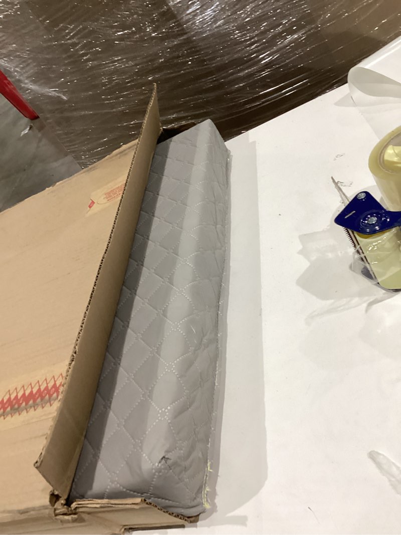 Condition photo showing Good Condition for aster 3" fiber portable mini crib mattress, waterproof vinyl cover, greenguard gold certified, mini crib mattress, 38" l x 24" w x 3" th, grey pebble grey