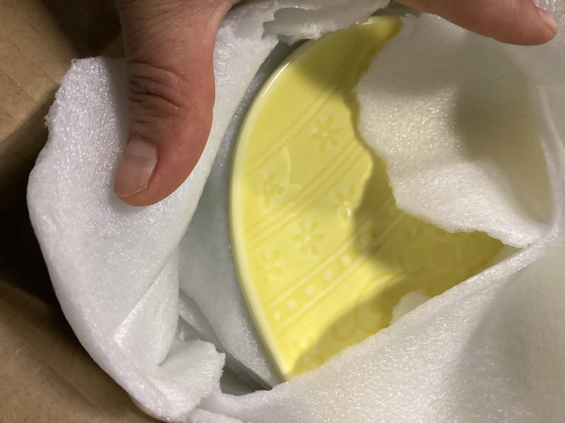 Condition photo showing Good Condition for havawish 4 pack easter pastel ceramic dessert plates 7 inch egg accent plates for easter parties appetizer salad snacks family meals spring kitchen table decor