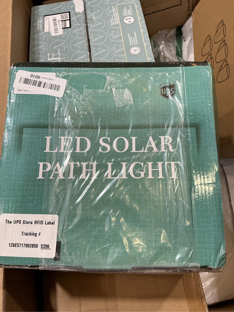 Condition photo showing New/Like New for lyhope solar ground lights outdoor, 16 pack 8 led solar disk lights waterproof garden in-ground pathway light landscape lighting for lawn,yard,deck,patio,walkway (white) white 16 pack