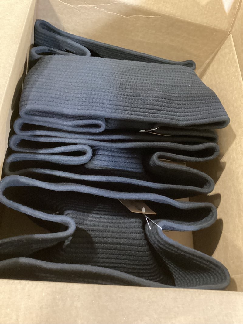 Condition photo showing Good Condition for miniark large storage baskets for organizing, closet shelf baskets for clothes blanket towels, baby nursery, toy bins box, woven rope baskets, 17 x 13 x 7.5”, 4 packs black 4pcs-l17×w13×h7.5" black