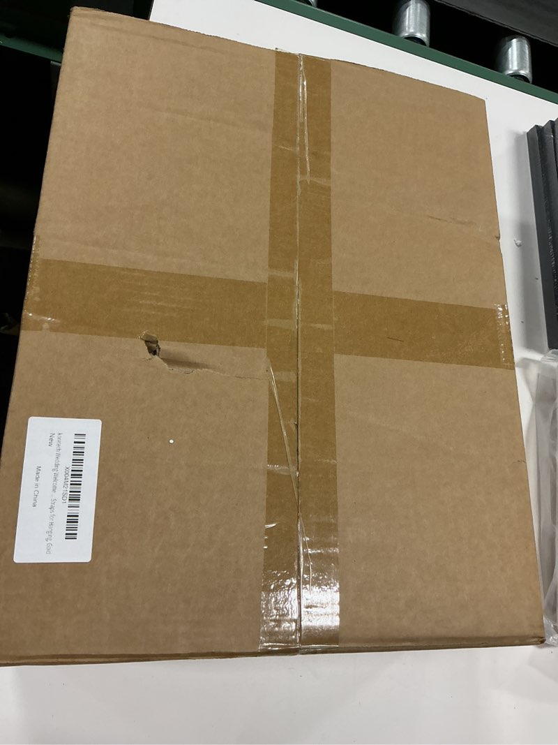 Condition photo showing New/Like New for Wedding Sign Stand, Adjustable Wedding Sign Holder with Design Bundle & Leather Straps, 68”x 30”x 20” Metal Easel Stand for Wedding Sign, Welcome to Our Wedding Sign with Stand(Gold)